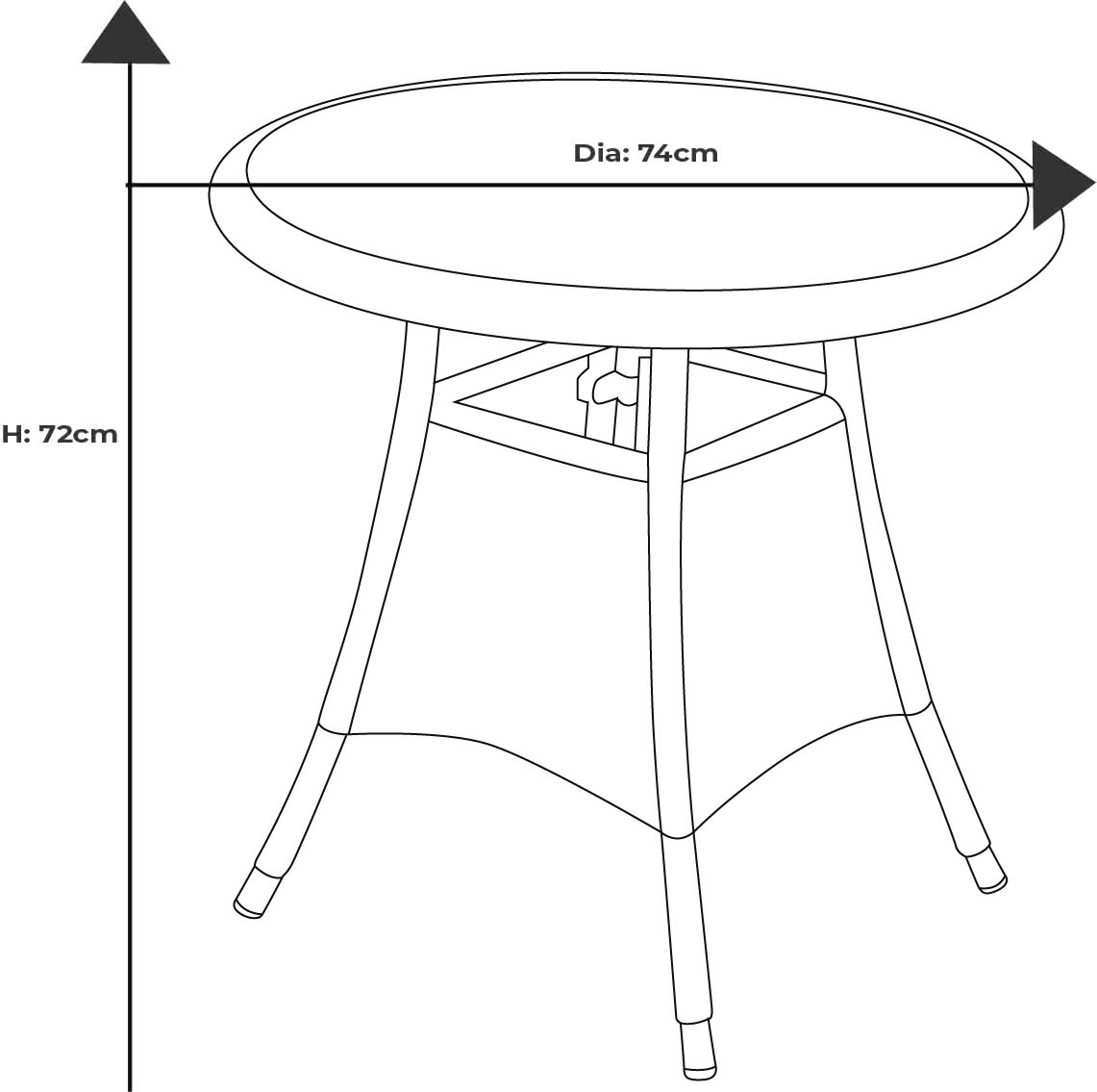 Eton Bistro Set dimensions